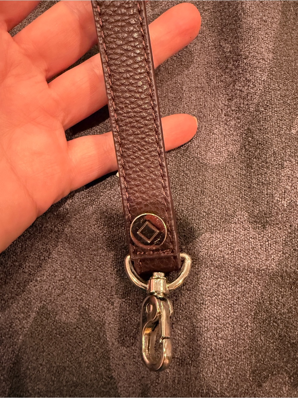ThirtyOne Leather Key Strap in Dark Brown